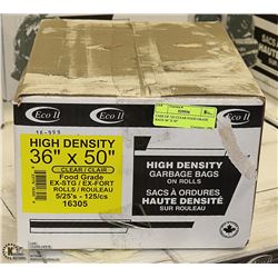 CASE OF 125 CLEAR FOOD GRADE BAGS 36"X50"