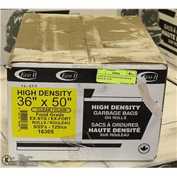 CASE OF 125 CLEAR FOOD GRADE BAGS 36"X50"