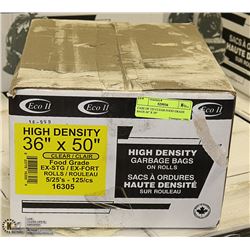 CASE OF 125 CLEAR FOOD GRADE BAGS 36"X50"