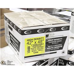 CASE OF 42" X 48" CLEAR HIGH DENSITY GARBAGE BAGS