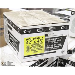 CASE OF 42" X 48" CLEAR HIGH DENSITY GARBAGE BAGS