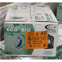 CASE OF 200 35"X48" REGULAR BLACK GARBAGE BAGS
