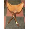 Image 1 : 1960'S LEATHER 3 LEGGED FOLDING LEATHER CHAIR