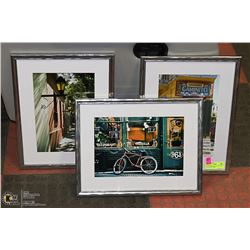 LOT OF 3 FRAMED CUBA PICTURES, 13 X 16 EACH. HOME