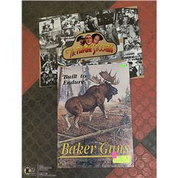 TWO METAL SIGNS "BAKER GUNS" & "THE THREE STOOGES"
