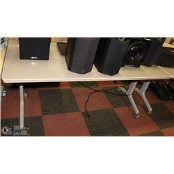 LARGE OFFICE DESK ON WHEELS 66" X 30" X 29"