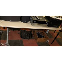 LARGE OFFICE DESK ON WHEELS. 66" X 30" X 29"