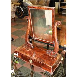 ANTIQUE VANITY MIRROR WITH DRAWER 21.5" X 25" TALL