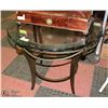 Image 1 : ETHAN ALLEN GLASS TOP END TABLE 30"