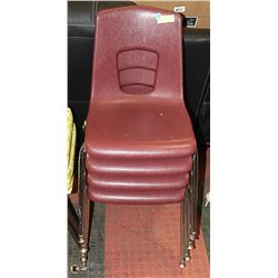 SET OF FOUR STACKING CHAIRS