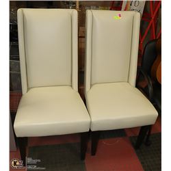 WEST ELM PURE LEATHER HIGH BACK DINING CHAIRS