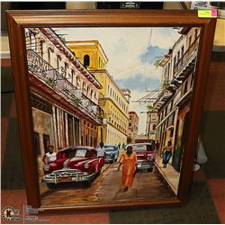 CUBAN STREET OIL ON CANVAS 27" X 35"