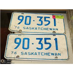PAIR OF 1976 LICENSE PLATES