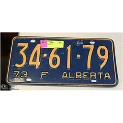1973 LICENSE PLATE