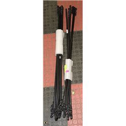 10 CARVED WOOD BLACK CURTAIN RODS 3.25FT WIDE EA