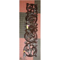 ONE CARVED WOOD PANEL WITH ELEPHANTS 3'2" WIDE