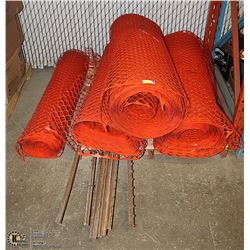 PALLET OF SNOW FENCE AND STAKES