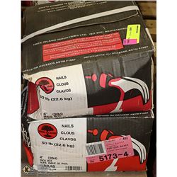 2 50LB BOXES OF 4" NAILS