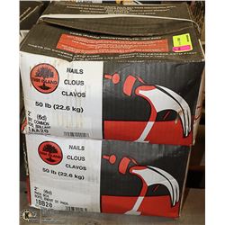 2 50LB BOXES OF 2" NAILS