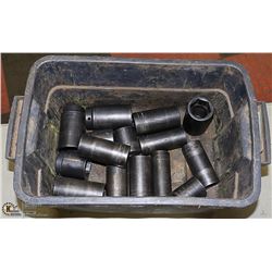 TOTE OF LARGE SNAP-ON SOCKETS