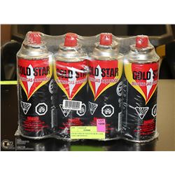 FOUR CANS OF GOLD STAR BUTANE GAS CARTRIDGES