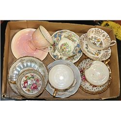 SIX ASSORTED CUPS AND SAUCERS