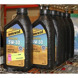LOT WITH 6 1L BOTTLES OF UNIVALL PREMIUM 5W30