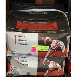 LOT WITH 2 50LB CASES OF 3" NAILS