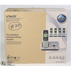 VTECH 5 HANDSET CORDLESS PHONE SYSTEM, 6.0