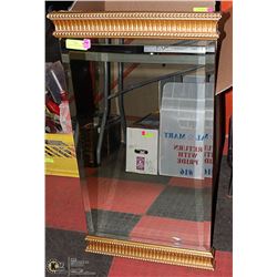GOLD FRAMED BEVELED MIRROR, 19" X 33"