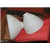 Image 1 : BOX WITH 1 LARGE AND 1 SMALL MILK GLASS LAMPSHADES