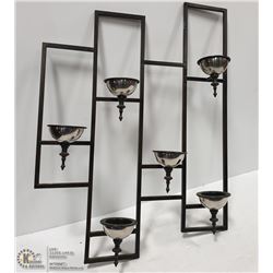 VINTAGE METAL WALL CANDLE DISPLAY PANEL