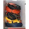 Image 1 : LARGE BOX WITH 12 EXTENTION CORDS, BOOSTER CABLES