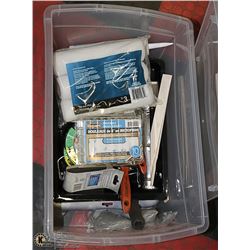 CLEAR PLASTIC 50L TOTE FULL OF NEW