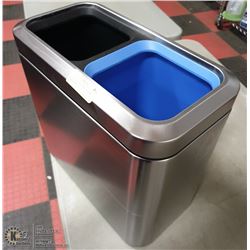 STAINLESS OFFICE RECYCLE & WASTE BIN