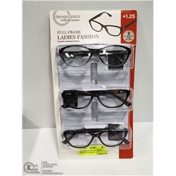 LDS. DESIGN OPTICS F. GRANT READING GLASSES +1.25