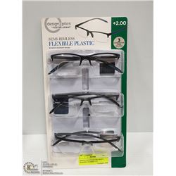 DESIGN OPTICS FOSTER GRANT READING GLASSES +2.0