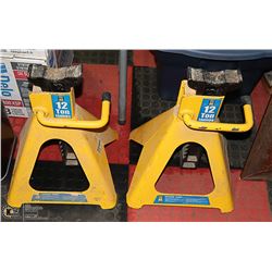 PAIR OF 2 YELLOW 12TON JACK STAND