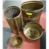 Image 1 : LOT OF 4 BRASS UMBRELLA HOLDERS & PLANTER