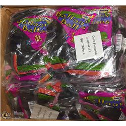 BOX OF 2400 PURPLE & GREEN BALLOONS-HALLOWEEN
