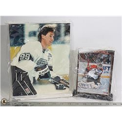 LOT OF TWO 3D HOCKEY PICTURES ON STAND,  WAYNE