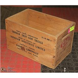 ANTIQUE CIL SHOTGUN SHELL WOODEN CRATE