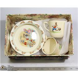 1930S ROYAL DOULTON BUNNYKINS BOWL AND CUPS