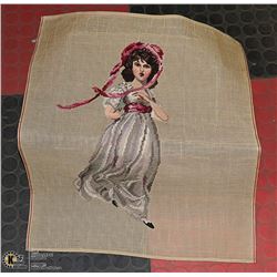 NEEDLE POINT TAPESTRIES (NOT FRAMED) THE PINK LADY