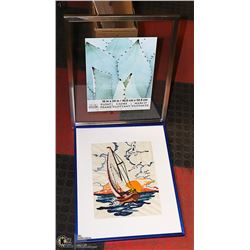 STITCHERY PICTURE C/W FRAME - ‘SUNSET SAILING’