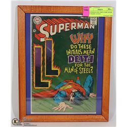 SUPERMAN #204 1960'S COMIC BOOK IN FRAME 12 CENT