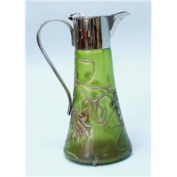 LOETZ, AUSTRIA. An iridescent glass jug