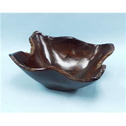 An unusual 1950's maccassar wood bowl. 