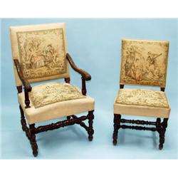 An antique French carved mahogany 5 pie