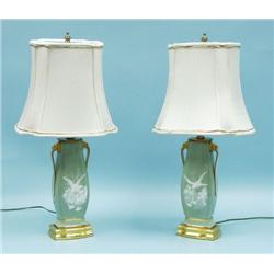 A pair of antique French pate-sur-pate 